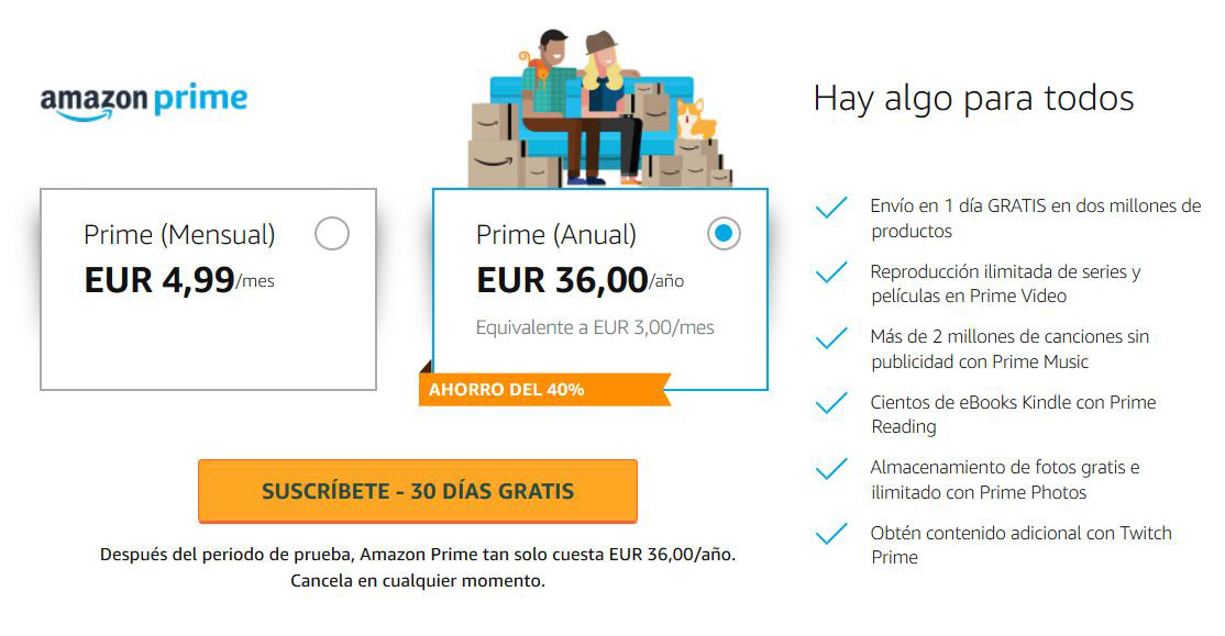 Amazon Prime sube el precio a 36,00€ anuales Neeo Todo sobre medios